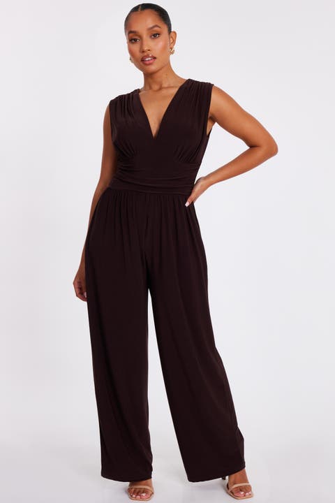 Ity V-Neck Ruched Detail Jumpsuit