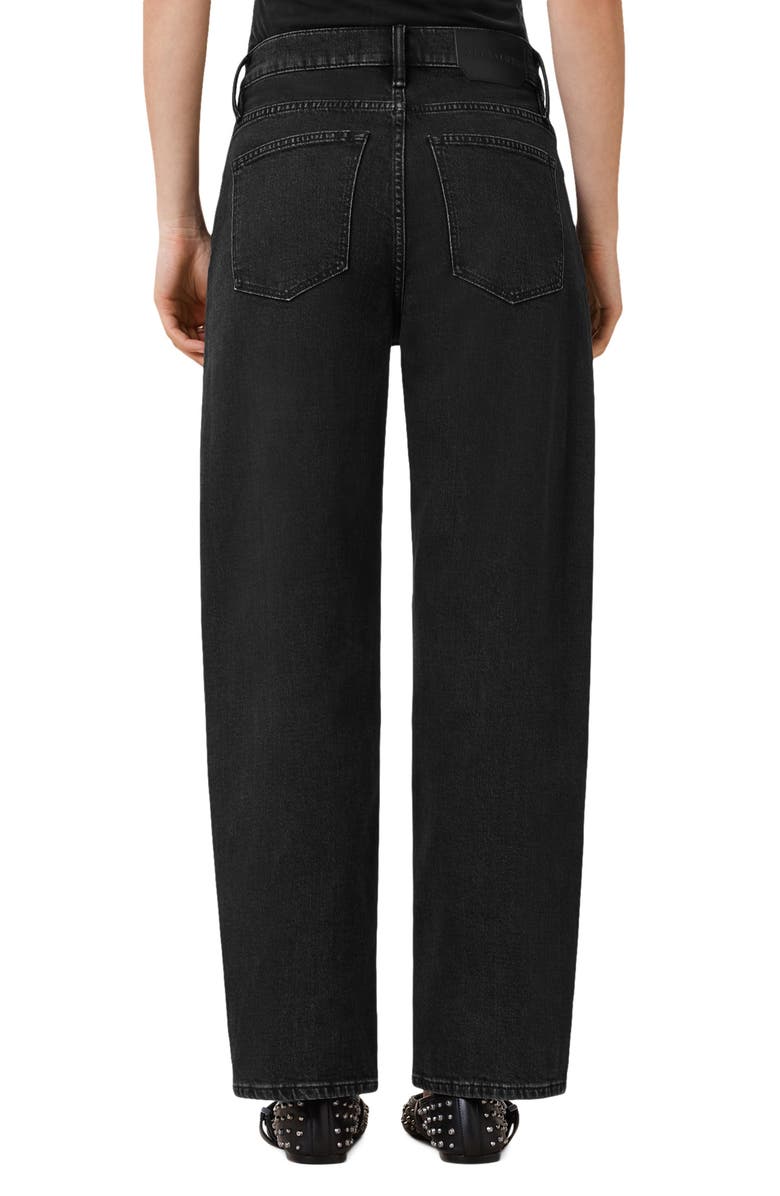 AllSaints Sadie Barrel Leg Jeans, Alternate, color, Washed Black