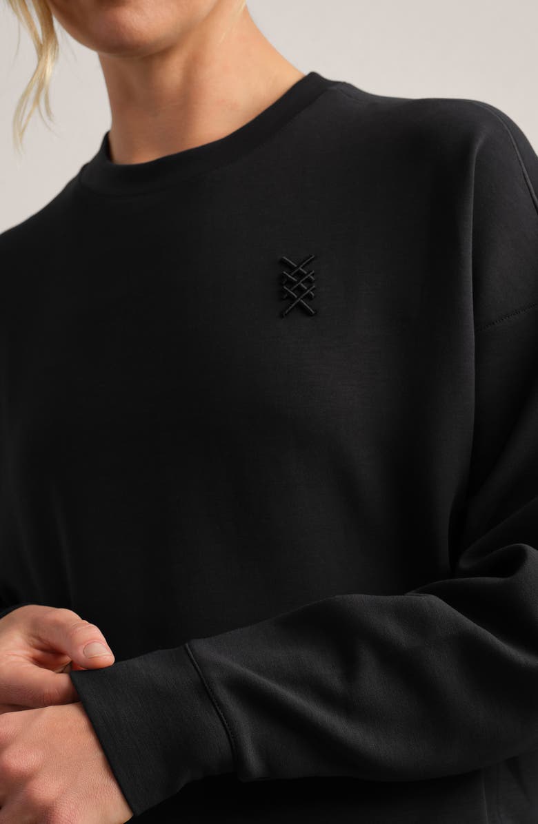 Rhone DreamGlow Crewneck Sweatshirt, Alternate, color, Pure Black Heather