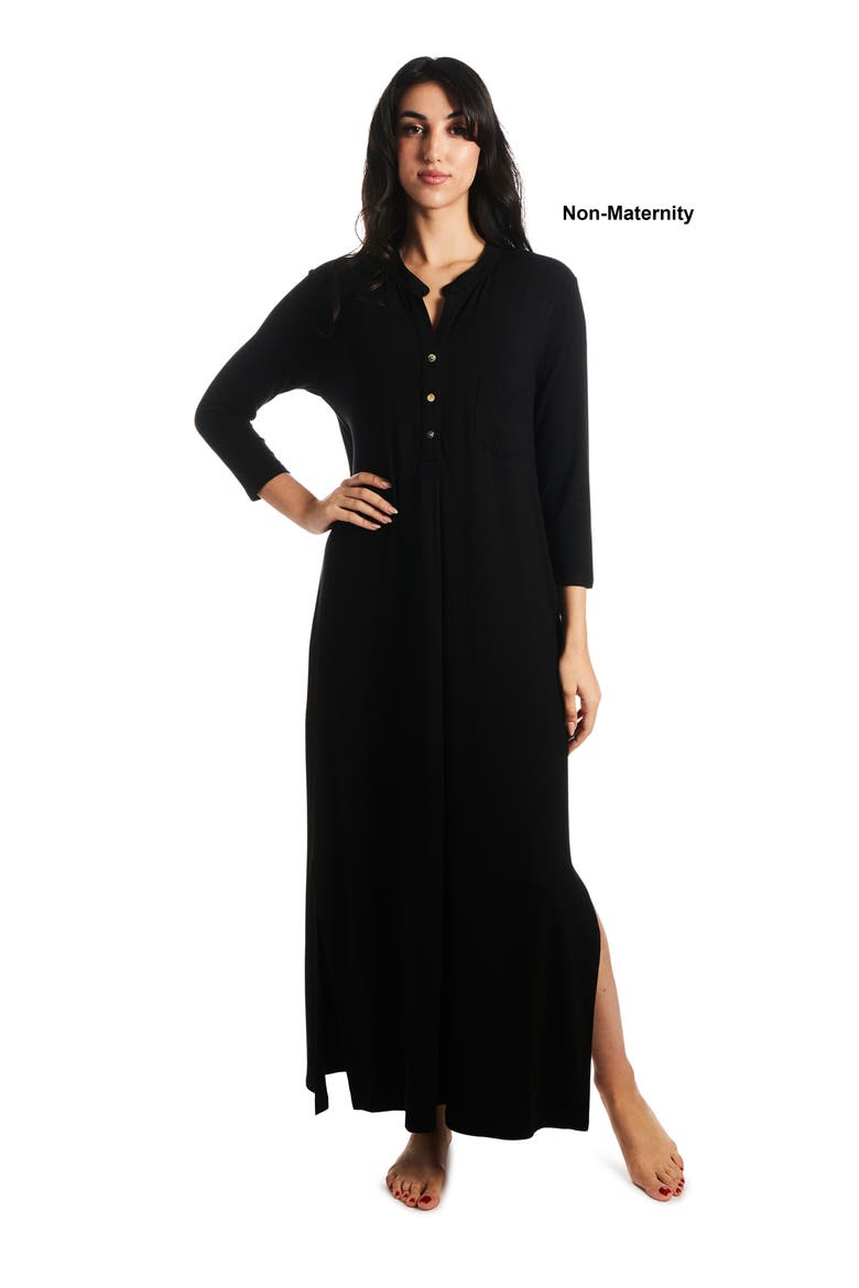 Juliana Maternity/Nursing Dress, Alternate, color, BLACK