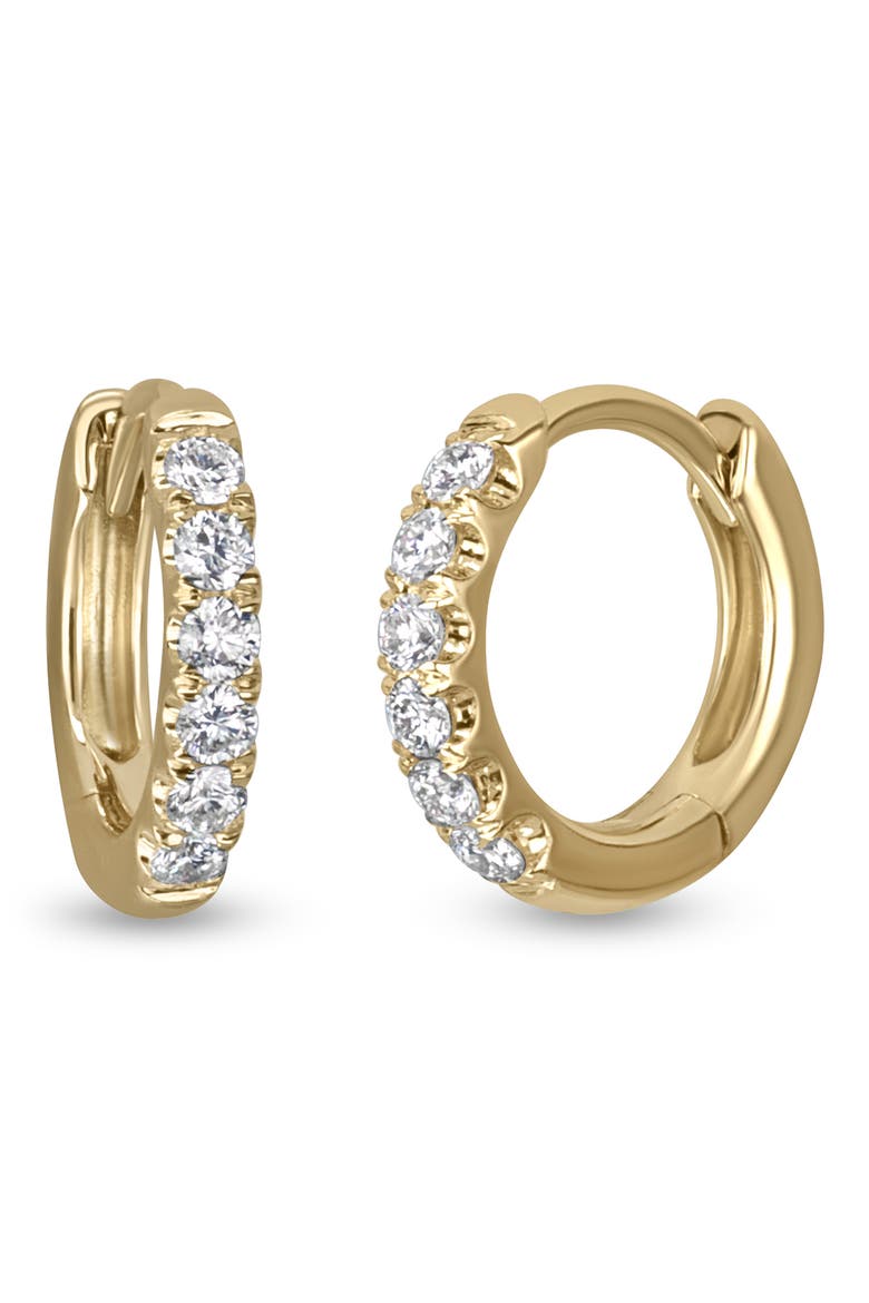 Audrey Diamond Huggie Hoop Earrings, Main, color, YELLOW