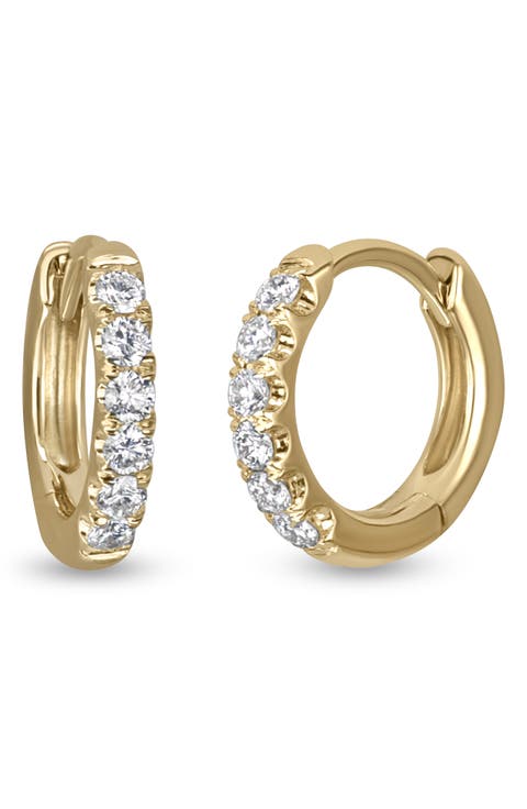 Audrey Diamond Huggie Hoop Earrings