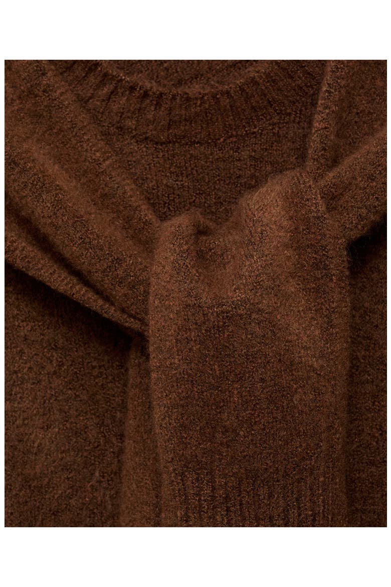 Leire Tie Neck Sweater, Alternate, color, BROWN