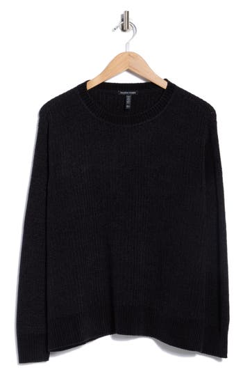 Eileen Fisher Crewneck Organic Cotton Sweater In Black