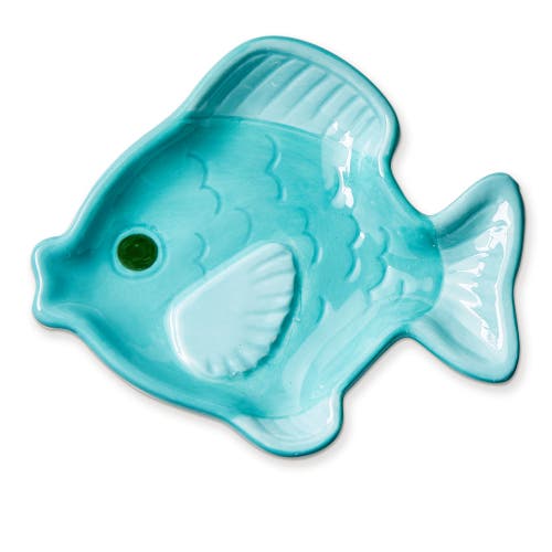 Tag Fish Trinket Dish Teal Earthenware Summer In Blue