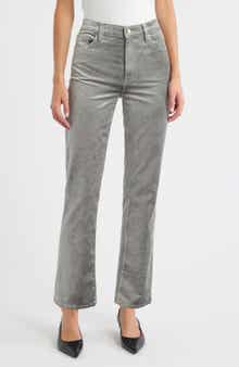 FRAME Le Sleek Velvet Ankle Straight Leg Pants