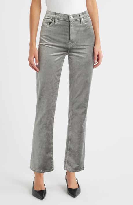 FRAME Le Sleek Velvet Ankle Straight Leg Pants