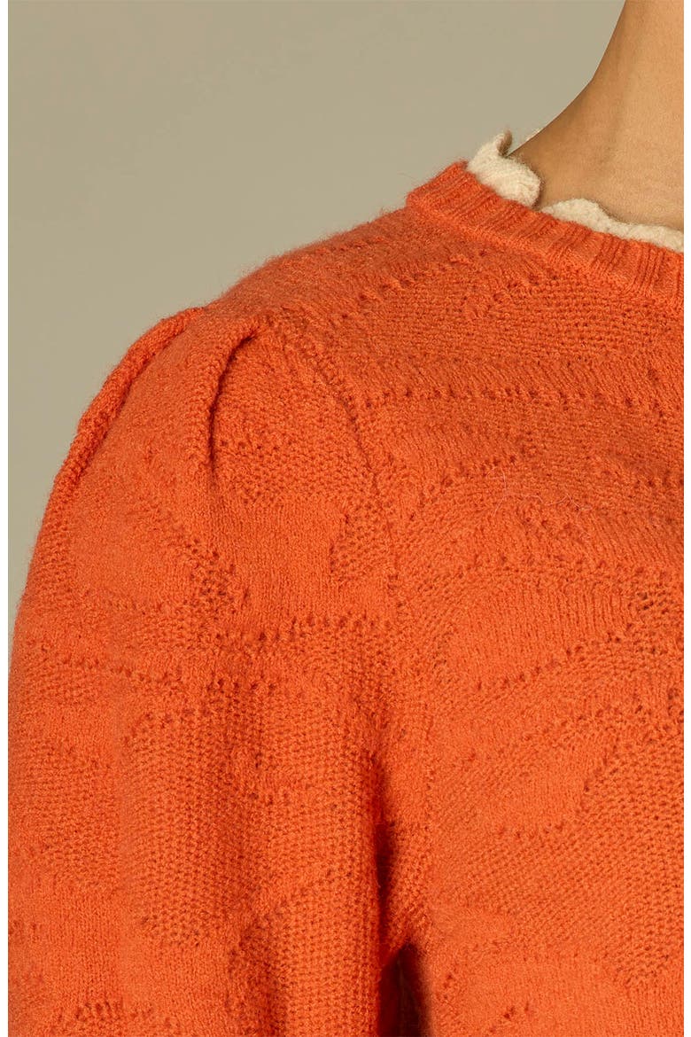 Puff Sleeve Sweater, Alternate, color, SUNRISE/ ECRU