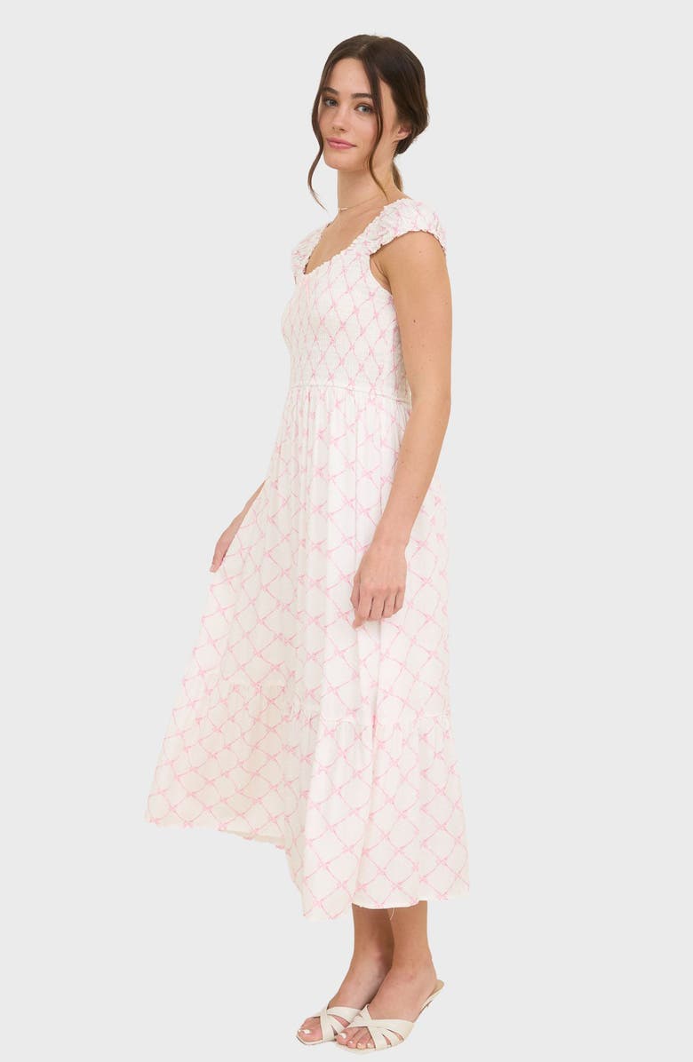 Blu Pepper Bow Print Sundress, Alternate, color, Pink