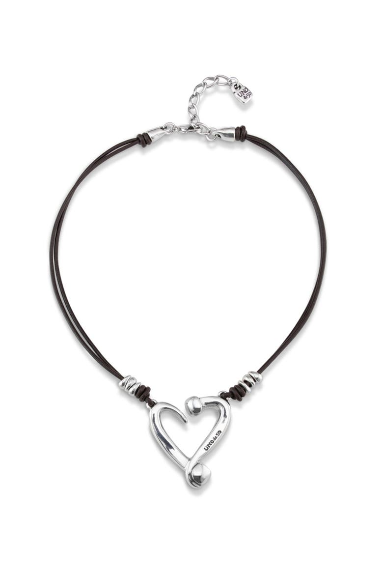 Dual Strap Heart Pendant, Main, color, Silver