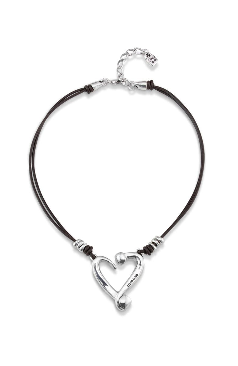 UNODE50 Dual Strap Heart Pendant, Main, color, Silver