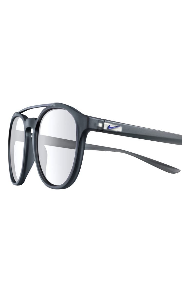 Nike Kismet 54mm Round Blue Light Blocking Glasses, Alternate, color, Matte Cool Grey/ Blue Light