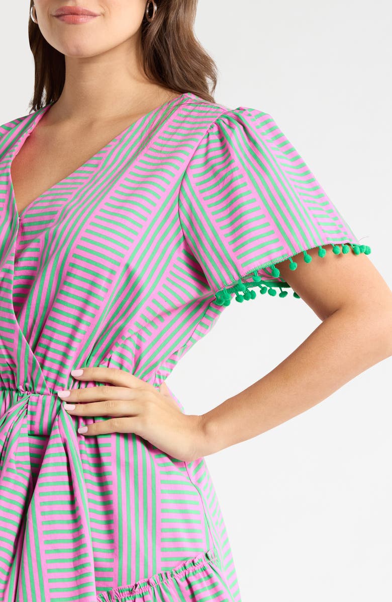 SUGARLIPS Valda Tiered Ruffle Minidress, Alternate, color, Pink-Green-Multi