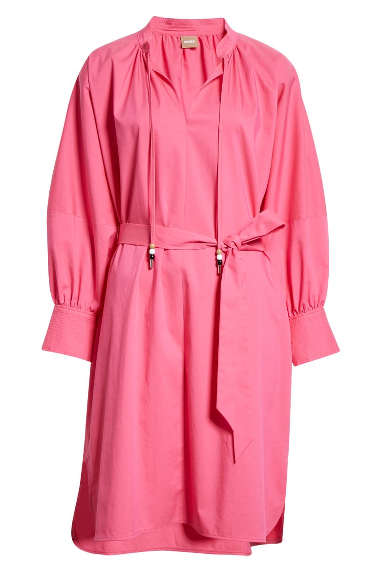 Dapera Long Sleeve Cotton Blend Dress, Alternate, color, FLAMINGO