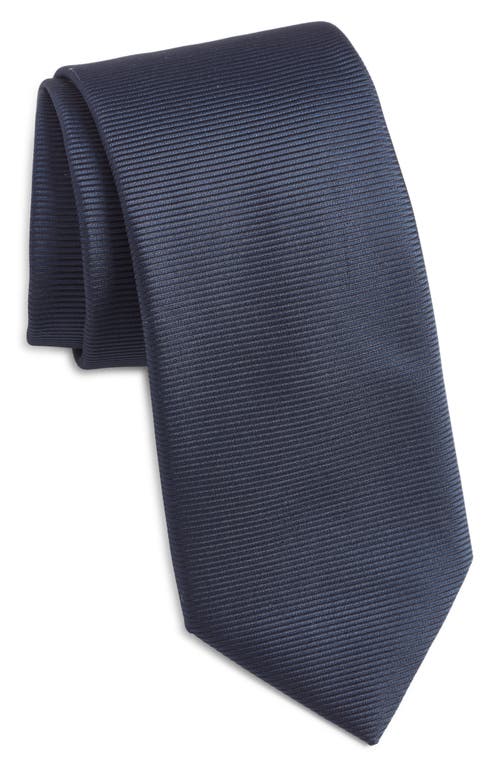 Hugo Boss Boss Silk Blend Tie In Dark Blue