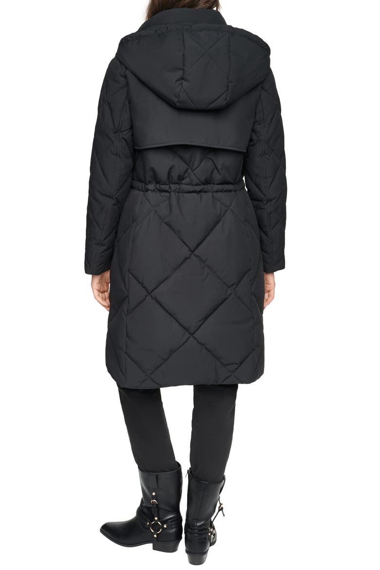 Radzee Hooded Water Resistant Quilted Parka, Alternate, color, BLACK