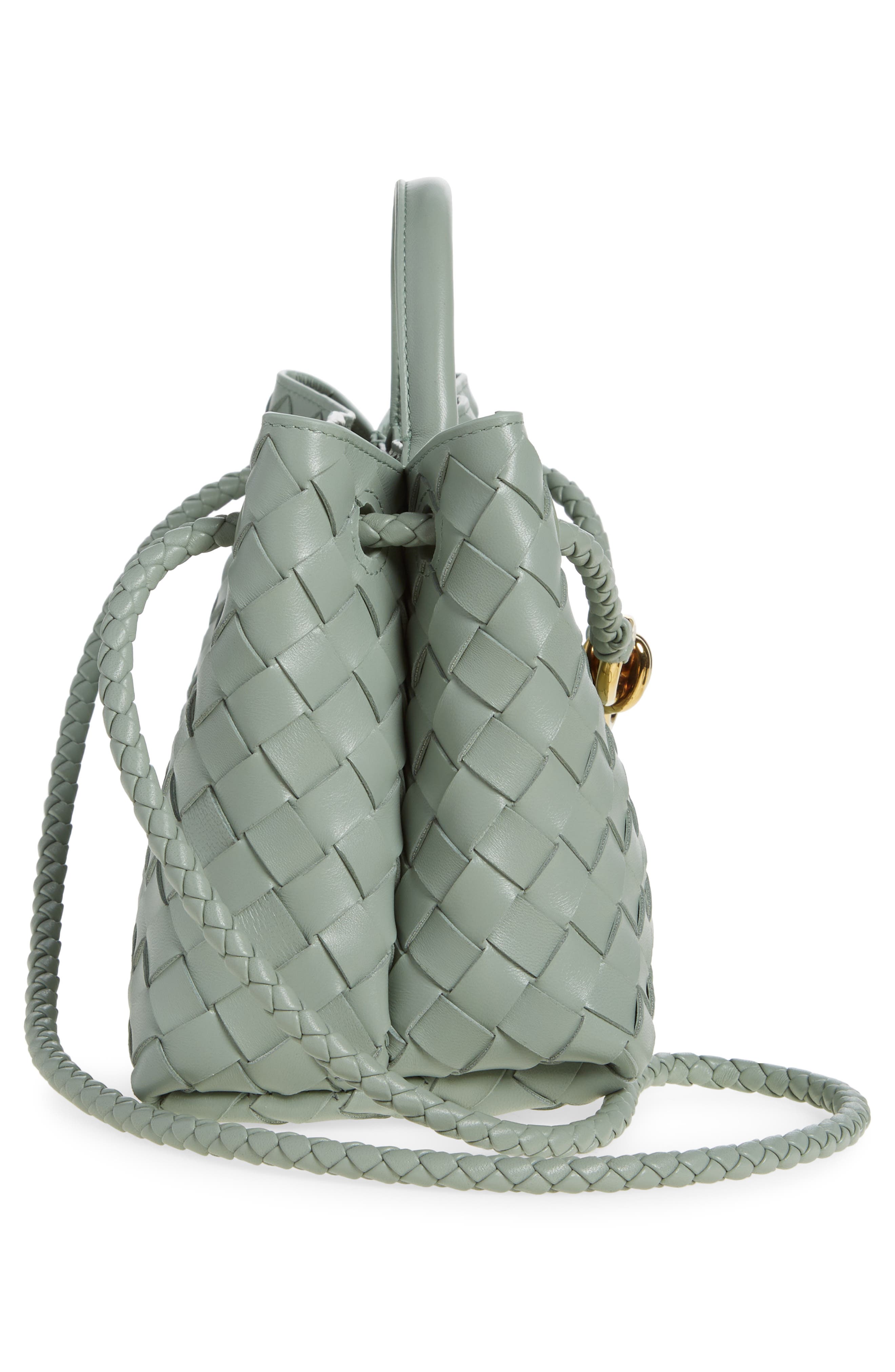Bottega Veneta Small Andiamo Intrecciato Leather Shoulder Bag, Alternate, color, 3411 New Sauge