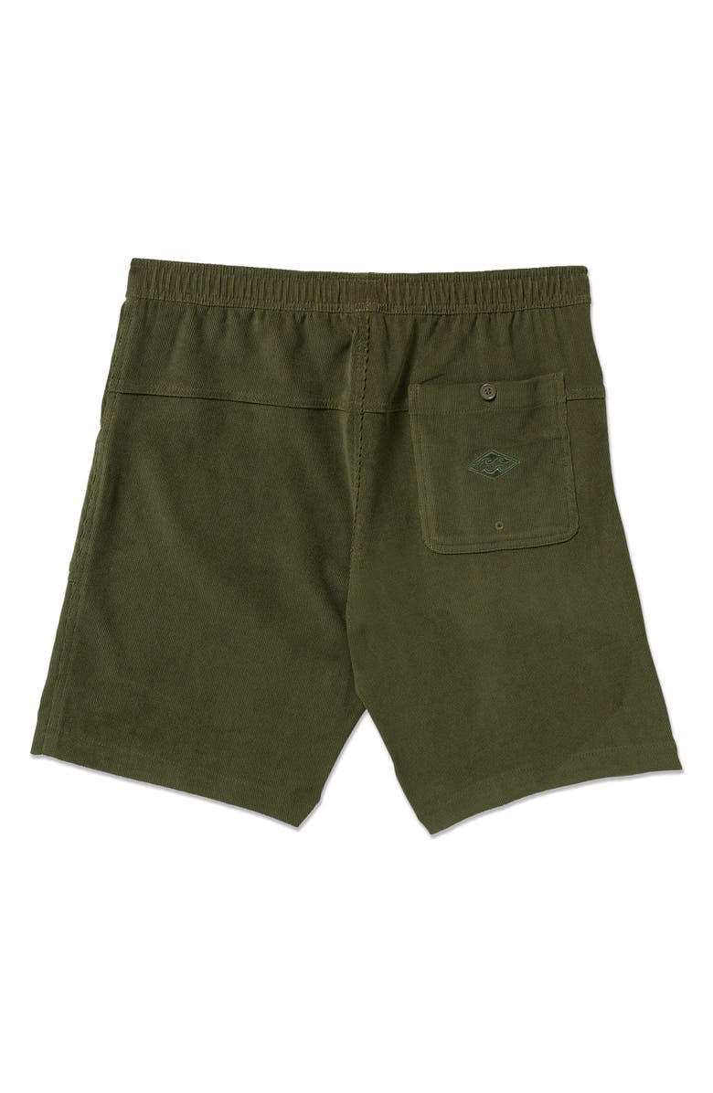 Billabong De la Cruz Submersible Water Repellent Corduroy Shorts, Alternate, color, Olive