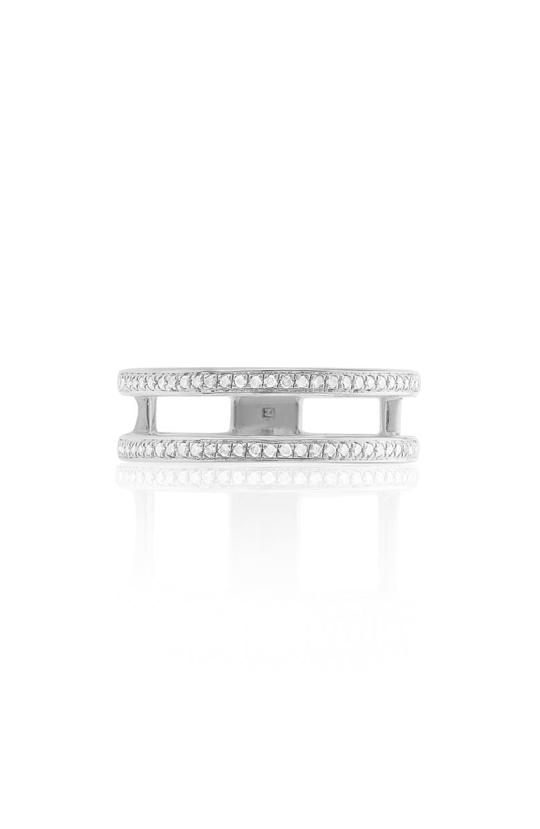 Monica Vinader Diamond Skinny Double Band Ring, Main, color, 