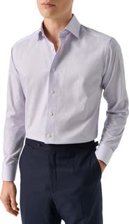 Eton Slim Fit Geometric Pattern Cotton Dress Shirt