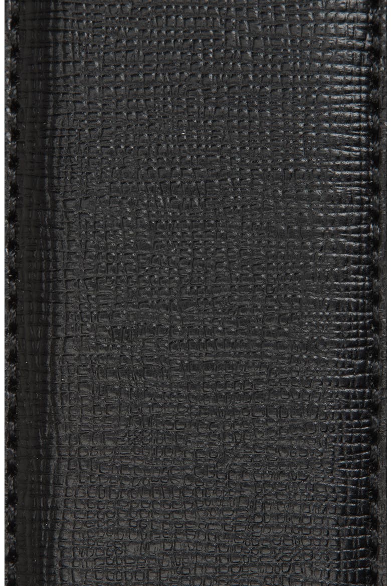 Feather Edge Stitched Faux Leather Belt, Alternate, color, BLACK