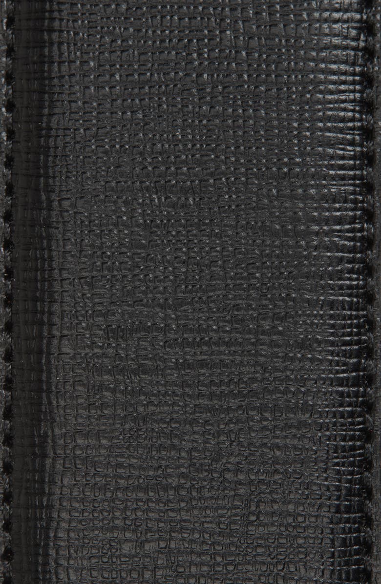 Original Penguin Feather Edge Stitched Faux Leather Belt, Alternate, color, Black