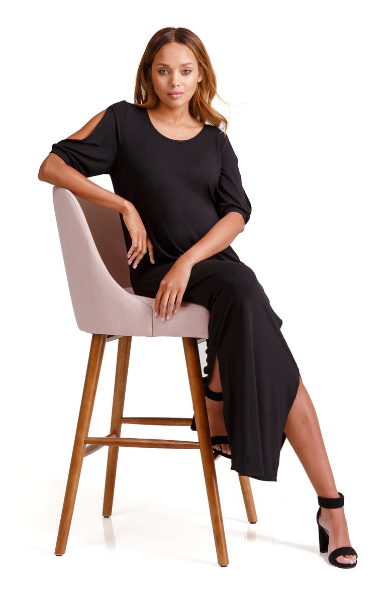 Ingrid & Isabel<sup>®</sup> Split Sleeve Knit Maternity Maxi Dress, Alternate, color, 