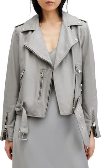 Balfern Belted Leather Biker Jacket