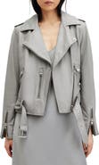 AllSaints Balfern Belted Leather Biker Jacket