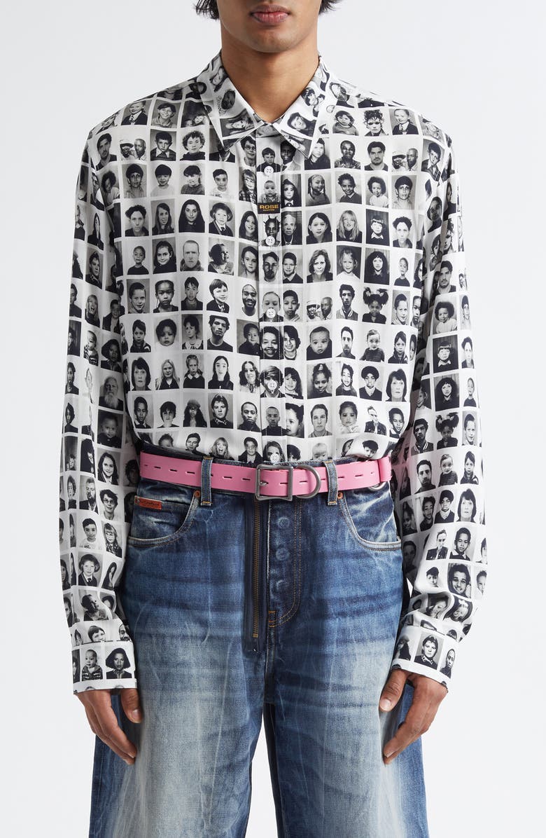 Martine Rose Classic Photo Print Button-Up Shirt, Main, color, 