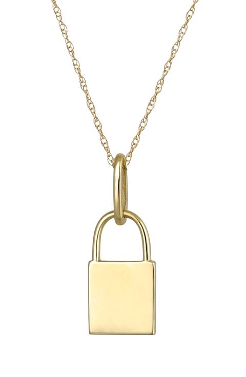 10k Gold Padlock Pendant Necklace