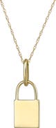 CANDELA JEWELRY 10k Gold Padlock Pendant Necklace