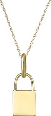 CANDELA JEWELRY 10k Gold Padlock Pendant Necklace