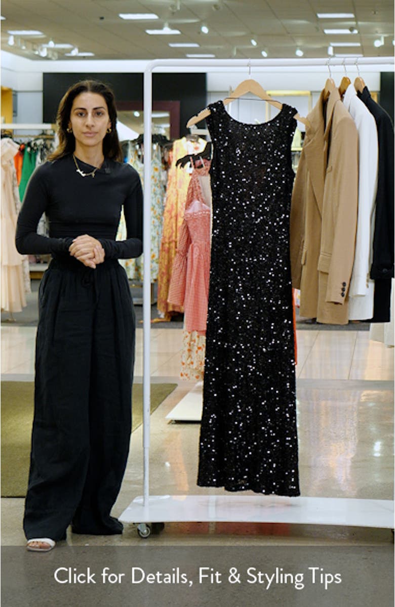 Open Back Sequin Maxi Dress, sales video thumbnail