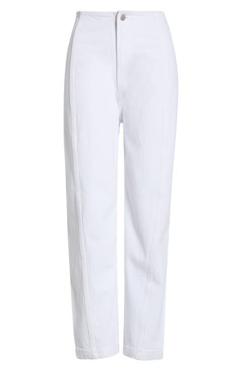 Blair High Waist Ankle Straight Leg Jeans (Vivid White)