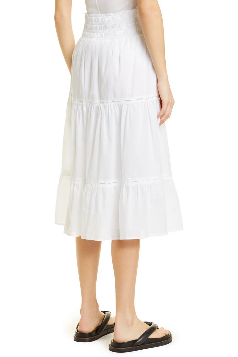 Edina Cotton Tiered Skirt, Alternate, color, BRIGHT WHITE