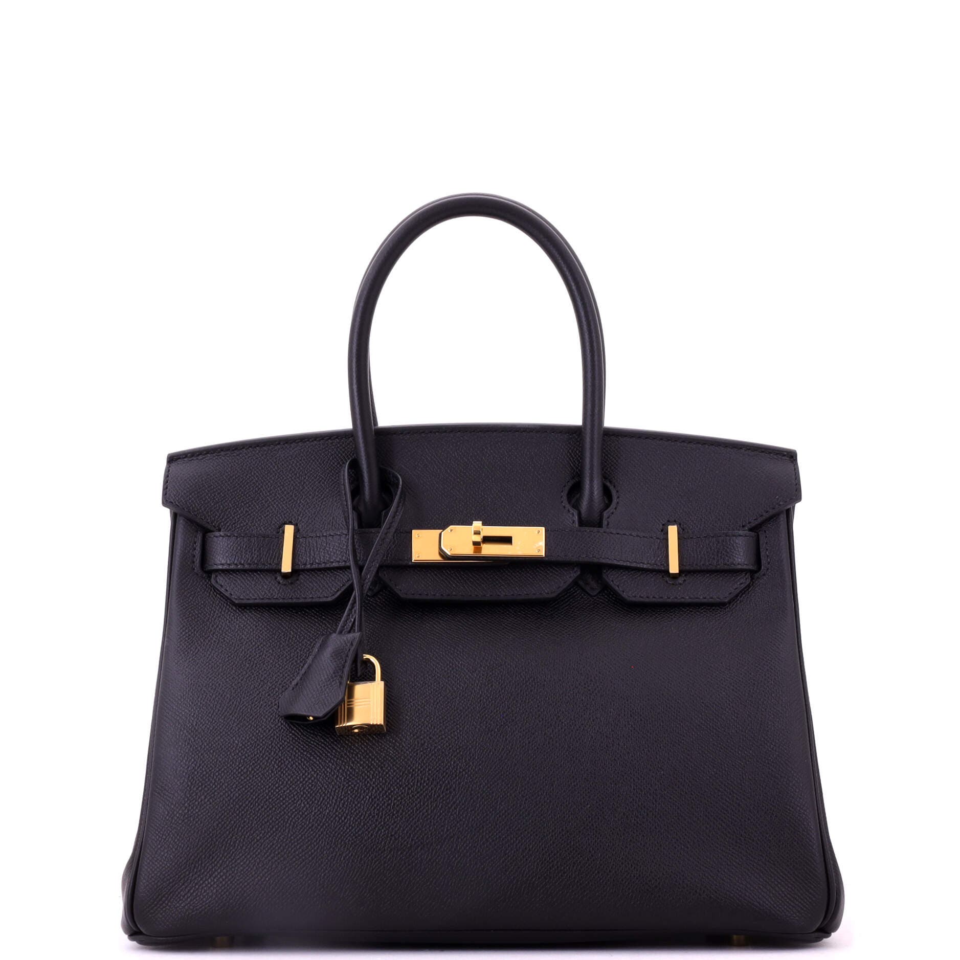 Birkin Handbag Black Epsom with Gold Hardware 30, Main, color, Black