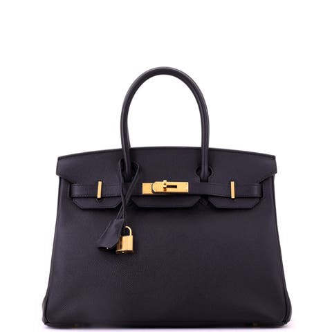 Birkin Handbag Black Epsom with Gold Hardware 30