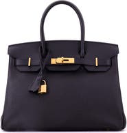Pre-Owned Hermes Birkin Handbag Black Epsom with Gold Hardware 30