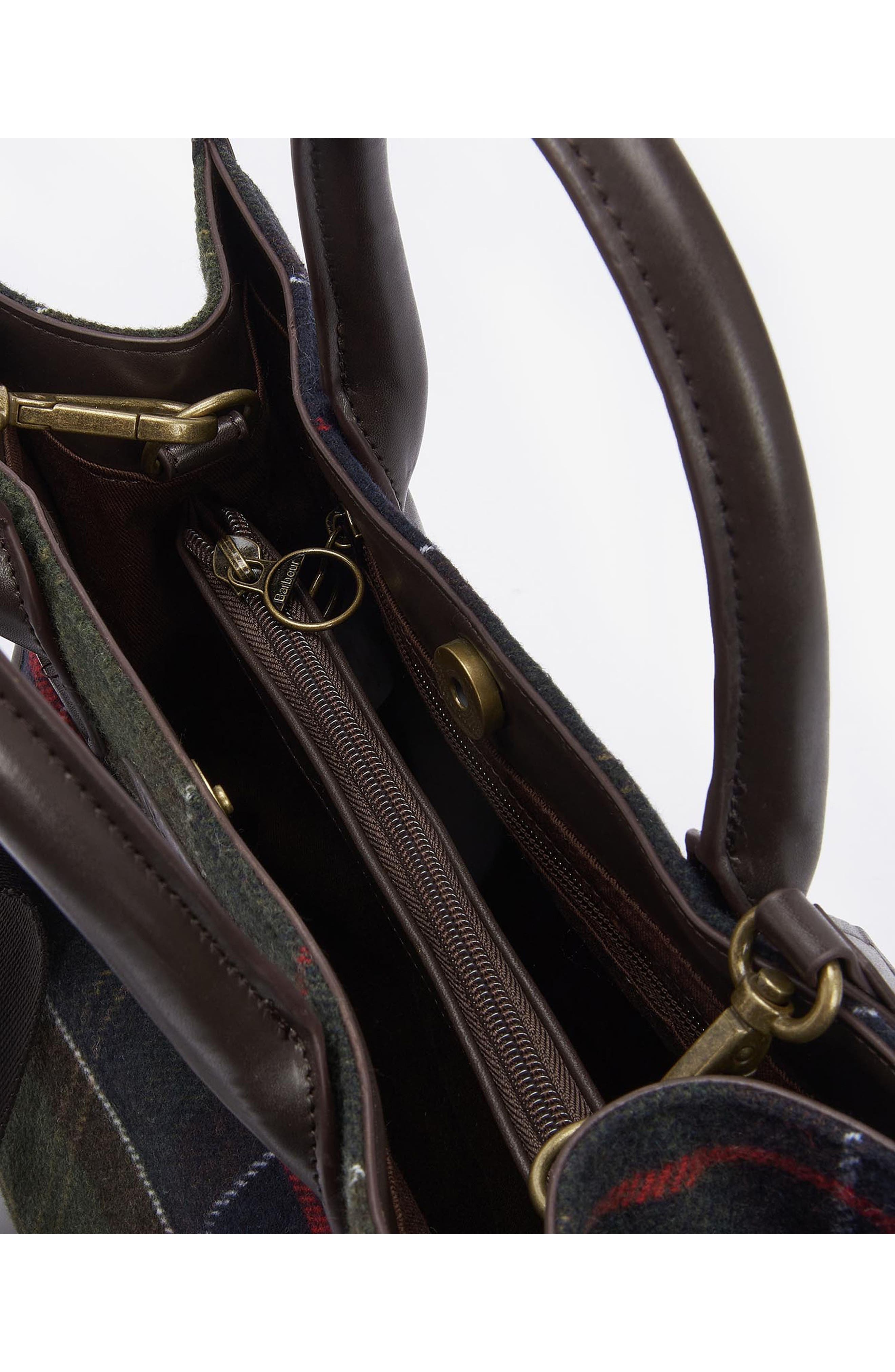 Barbour Barrhill Tartan Plaid Wool Blend Tote, Alternate, color, 