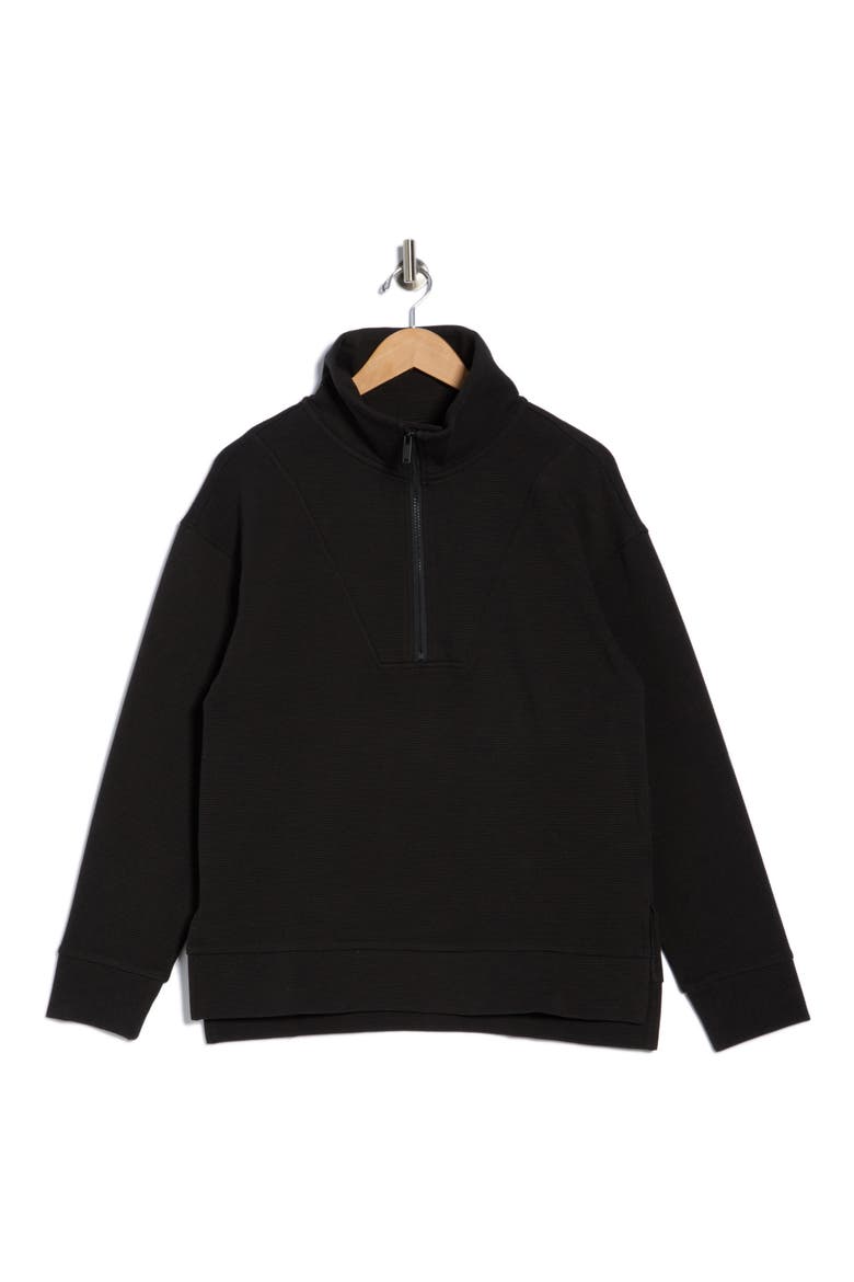 Unwind Ottoman Half Zip Pullover, Alternate, color, BLACK