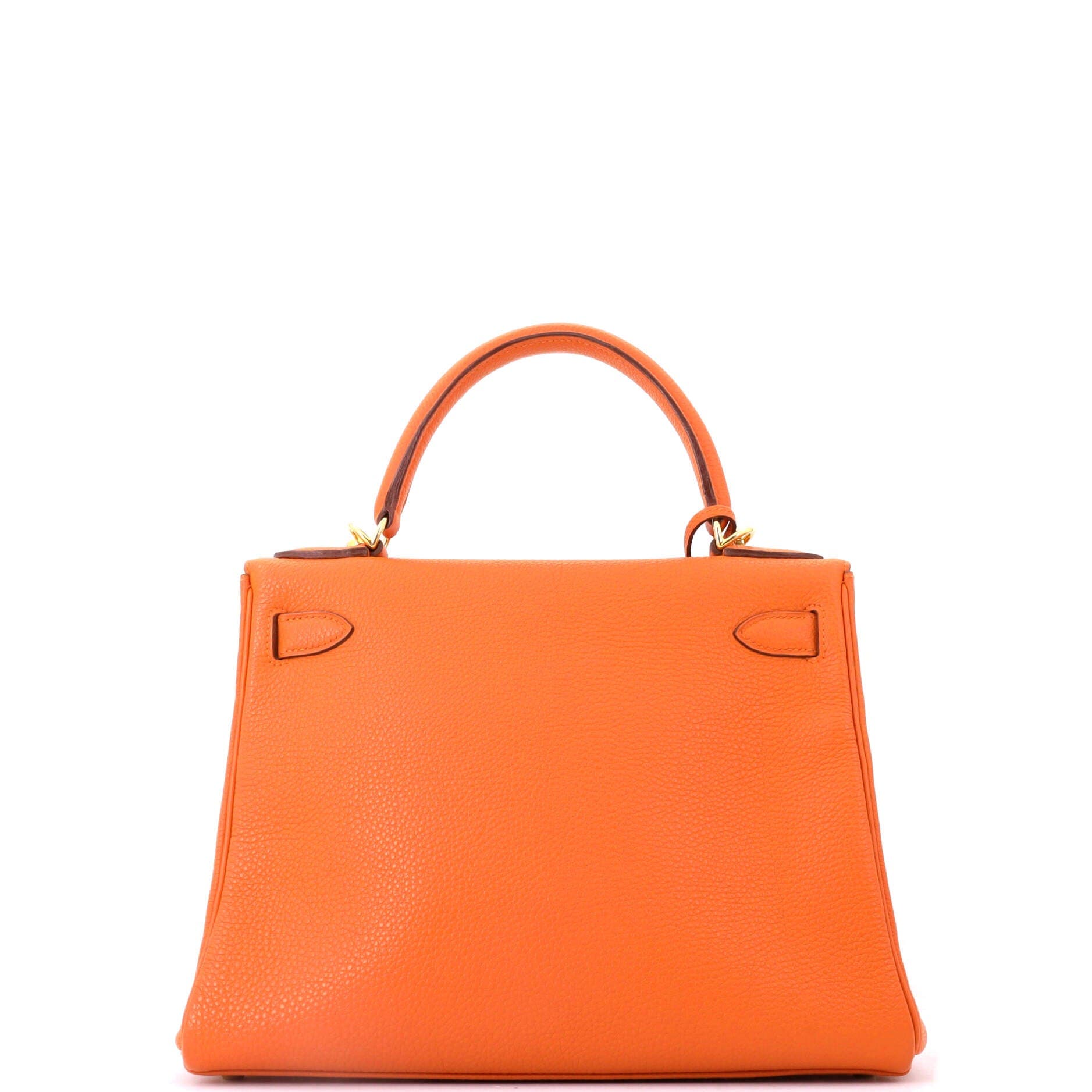 Pre-Owned Hermes Kelly Handbag Orange Togo with Gold Hardware 28, Alternate, color, Orange H