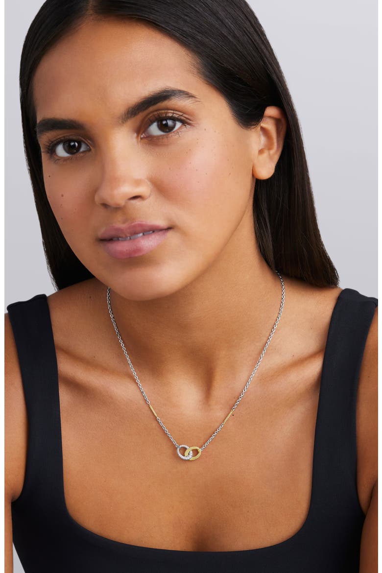 Caviar Lux Ring Pendant Necklace, Alternate, color, STERLING SILVER