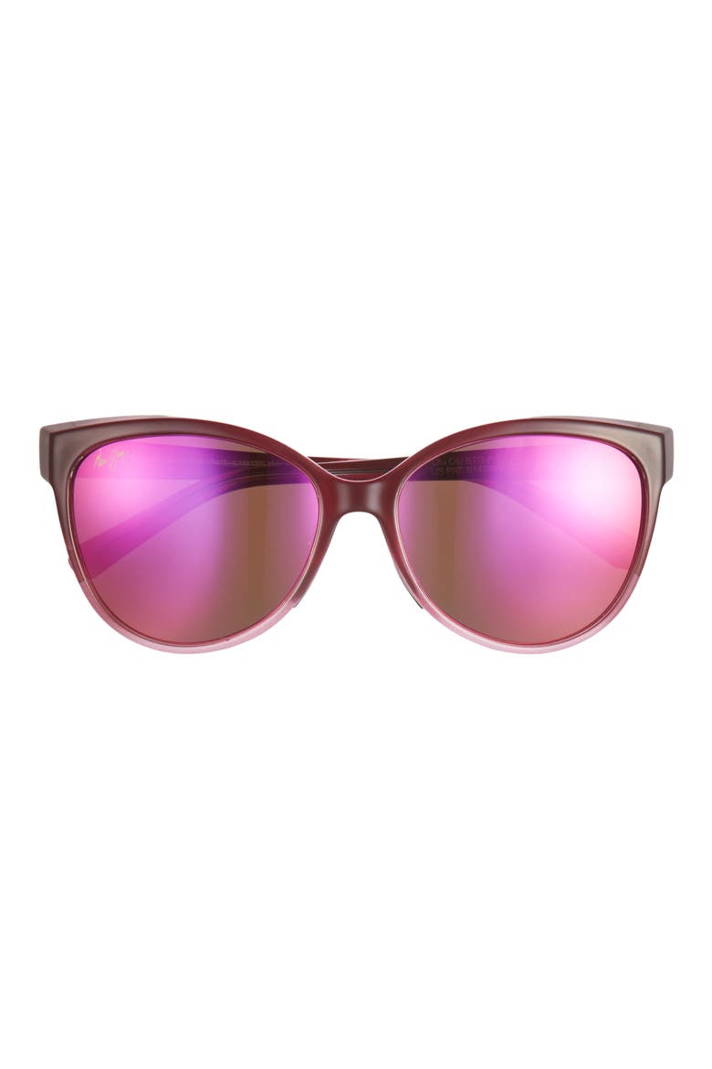 57mm Cat Eye Core Polarized Sunglasses, Main, color, BURGUNDY BURGUNDY SUNRISE