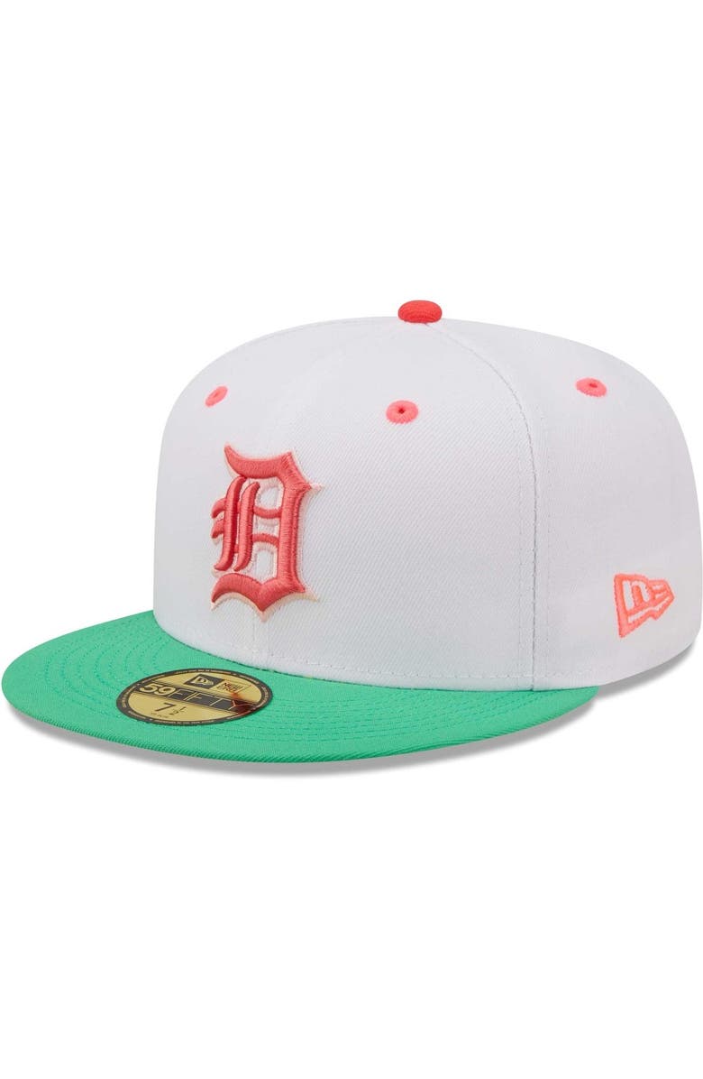 New Era Men's New Era White/Green Detroit Tigers 1984 World Series Watermelon Lolli 59FIFTY Fitted Hat, Alternate, color, 