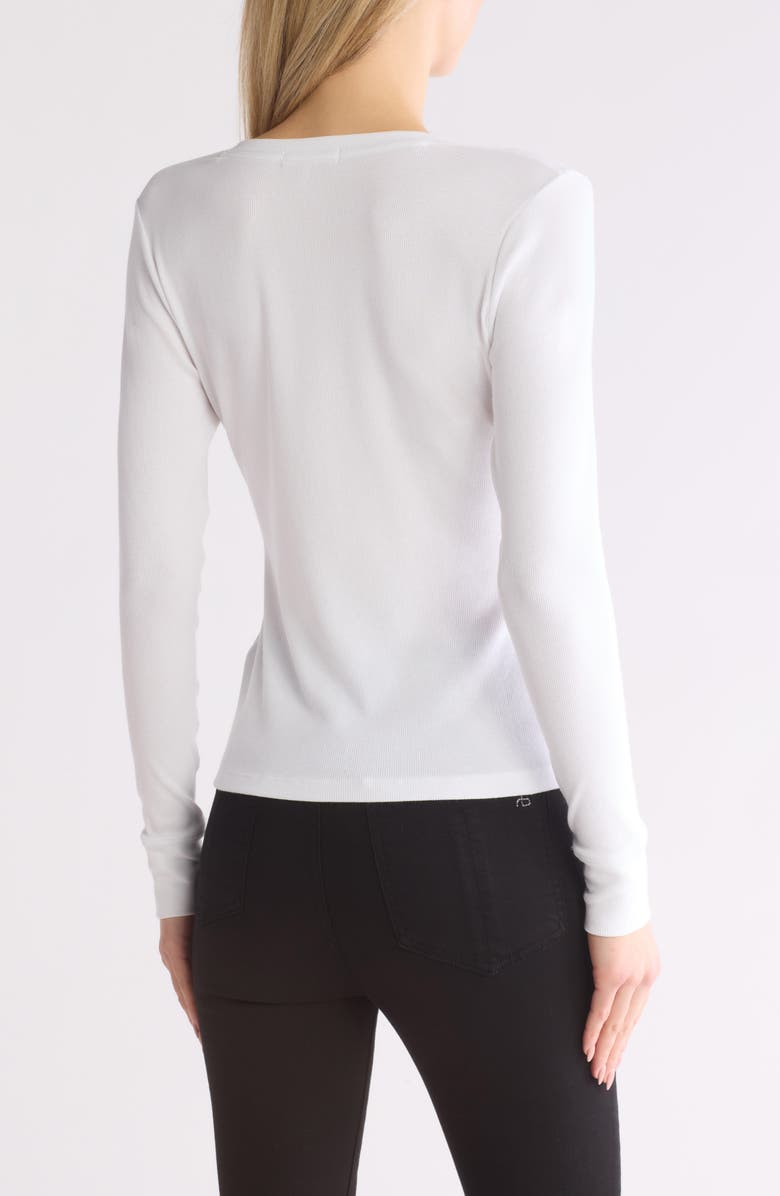 rag & bone Essie Ribbed Henley, Alternate, color, White