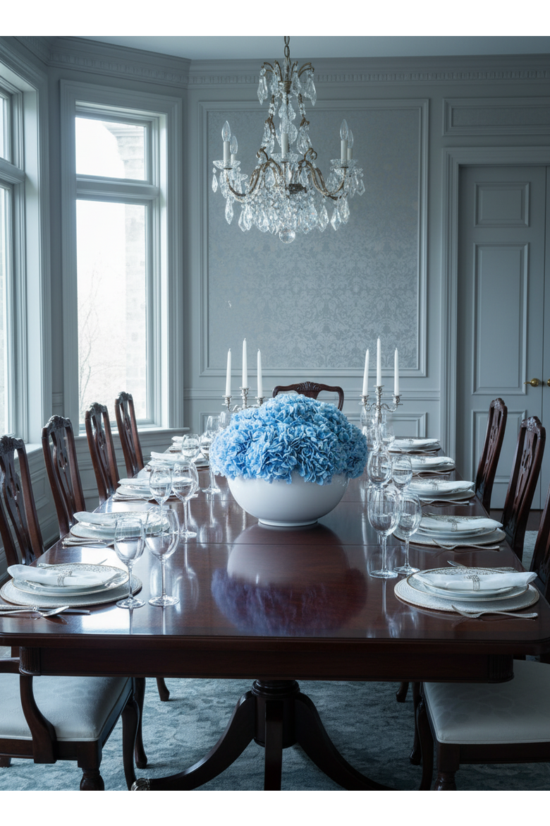 Lumi Large RealTouch Hydrangea Centerpiece, Alternate, color, Azure