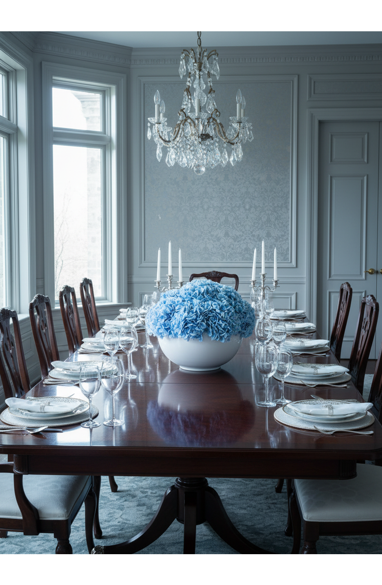 CocoBella Lumi Large RealTouch Hydrangea Centerpiece, Alternate, color, Azure