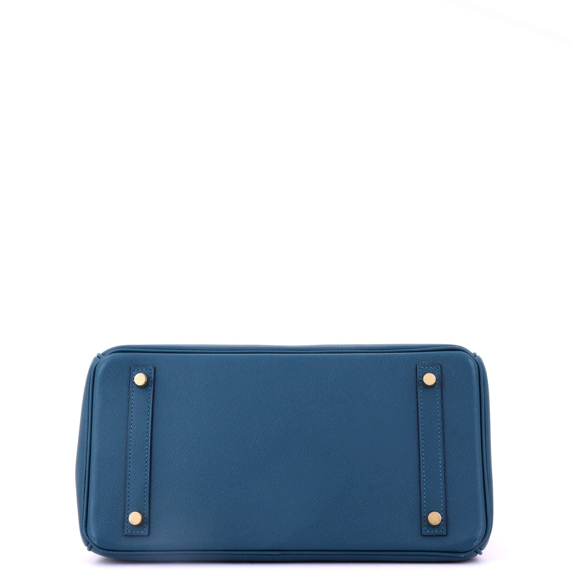 Pre-Owned Hermes Birkin Handbag Blue Epsom with Gold Hardware 30, Alternate, color, Colvert