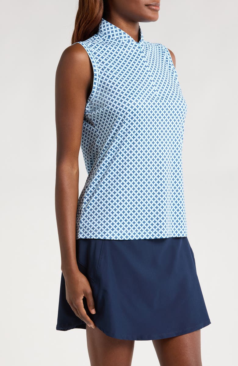 Swannies Geo Print Sleeveless Quarter Zip Polo, Alternate, color,